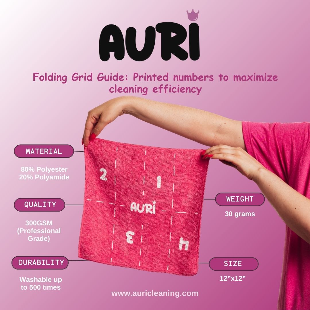 Auri's Microfiber Cloth with Folding Guide (Pink)